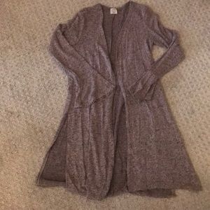 Mingled Brown/Dark Brown open front sweater